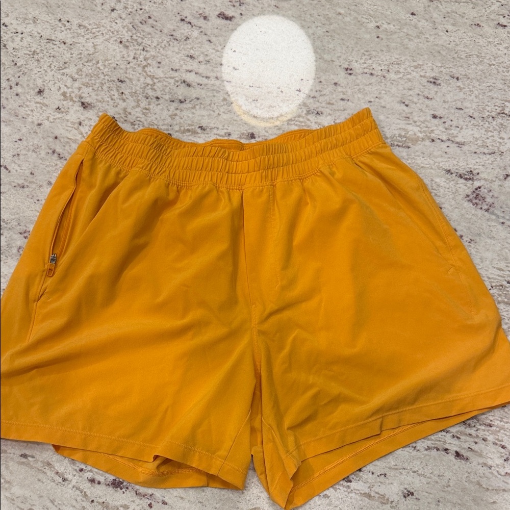 Lululemon Pace Breaker Bright Orange Athletic Shorts